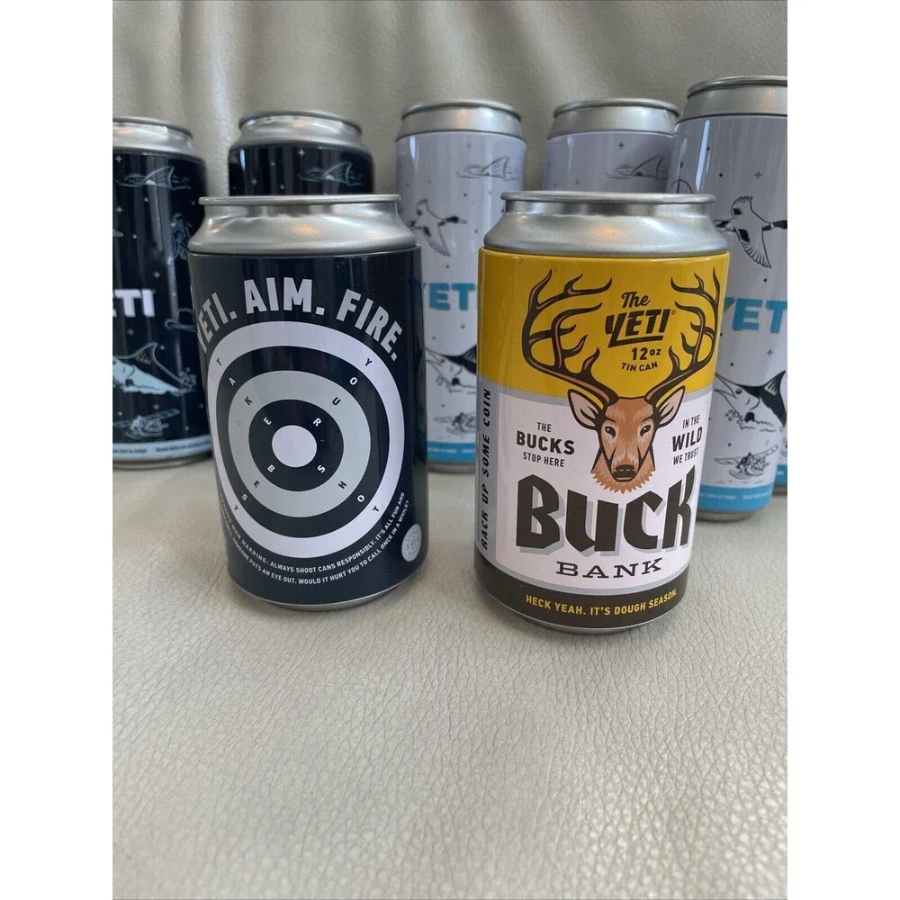 Yeti Limited Edition Cans Stash Storage container Can Lot Of 8 With Stickers